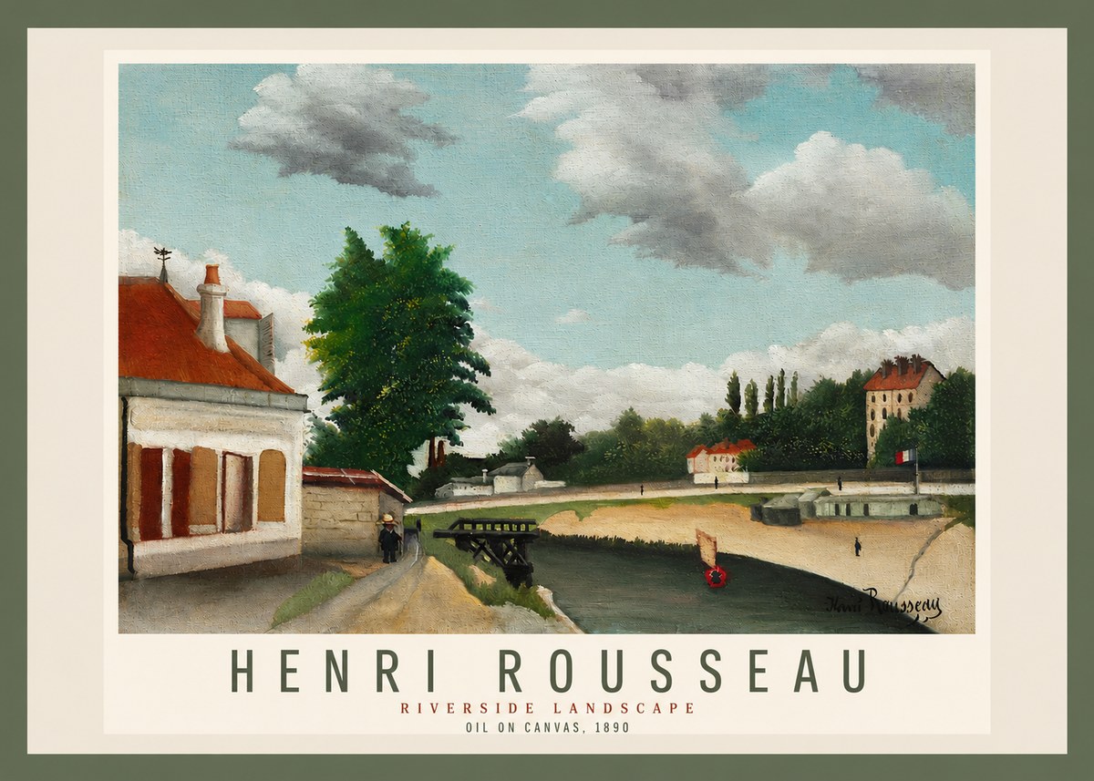 Rousseau Riverside Landscape No4 - Affiche