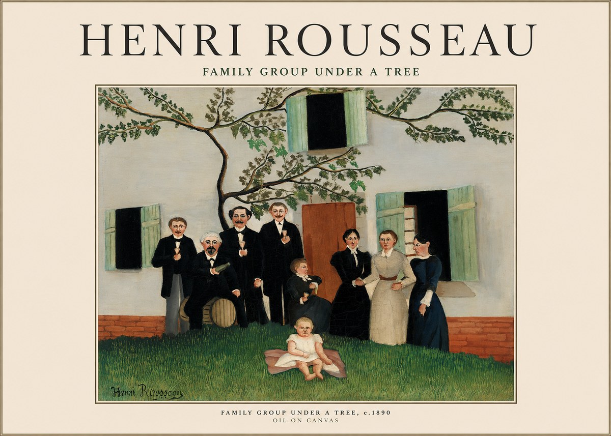 Rousseau Family Group Under a Tree No1 - Affiche