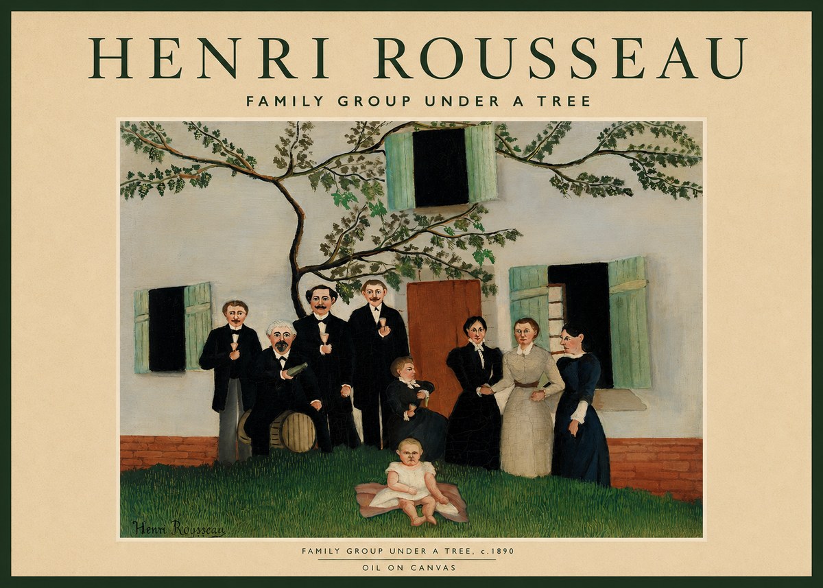Rousseau Family Group Under a Tree No2 - Affiche