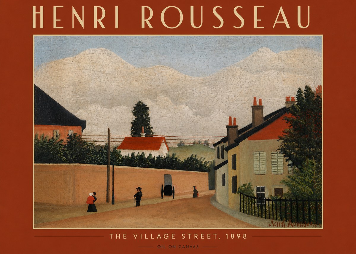 Rousseau The Village Street No4 - Affiche