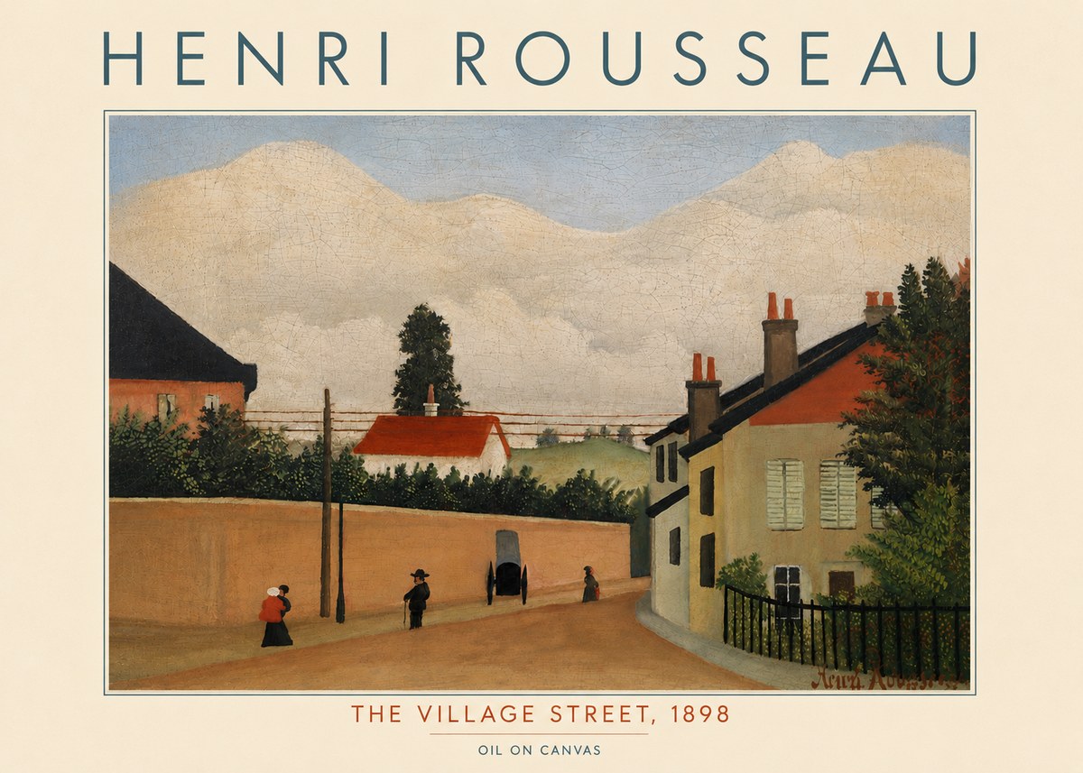 Rousseau The Village Street No5 - Affiche