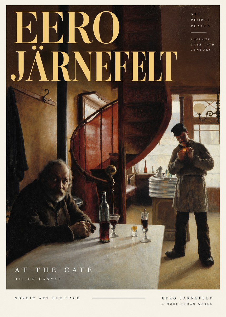 Eero Järnefelt Interior with Two Men No5 - Affiche