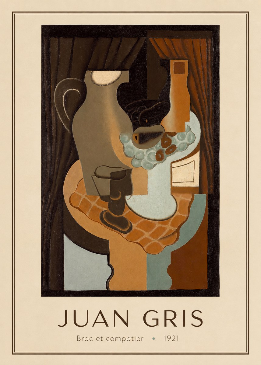 Juan Gris Broc Et Compotier No3 - Affiche