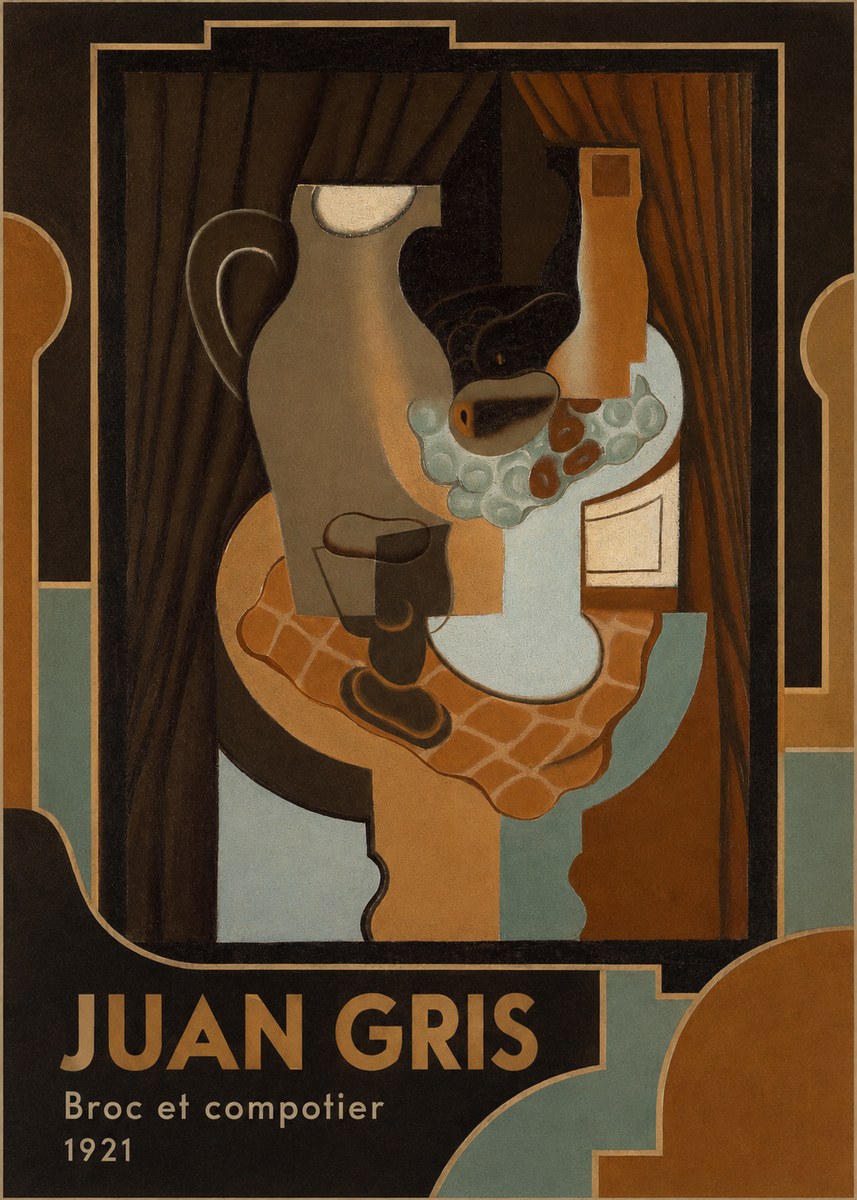 Juan Gris Broc Et Compotier No4 - Affiche