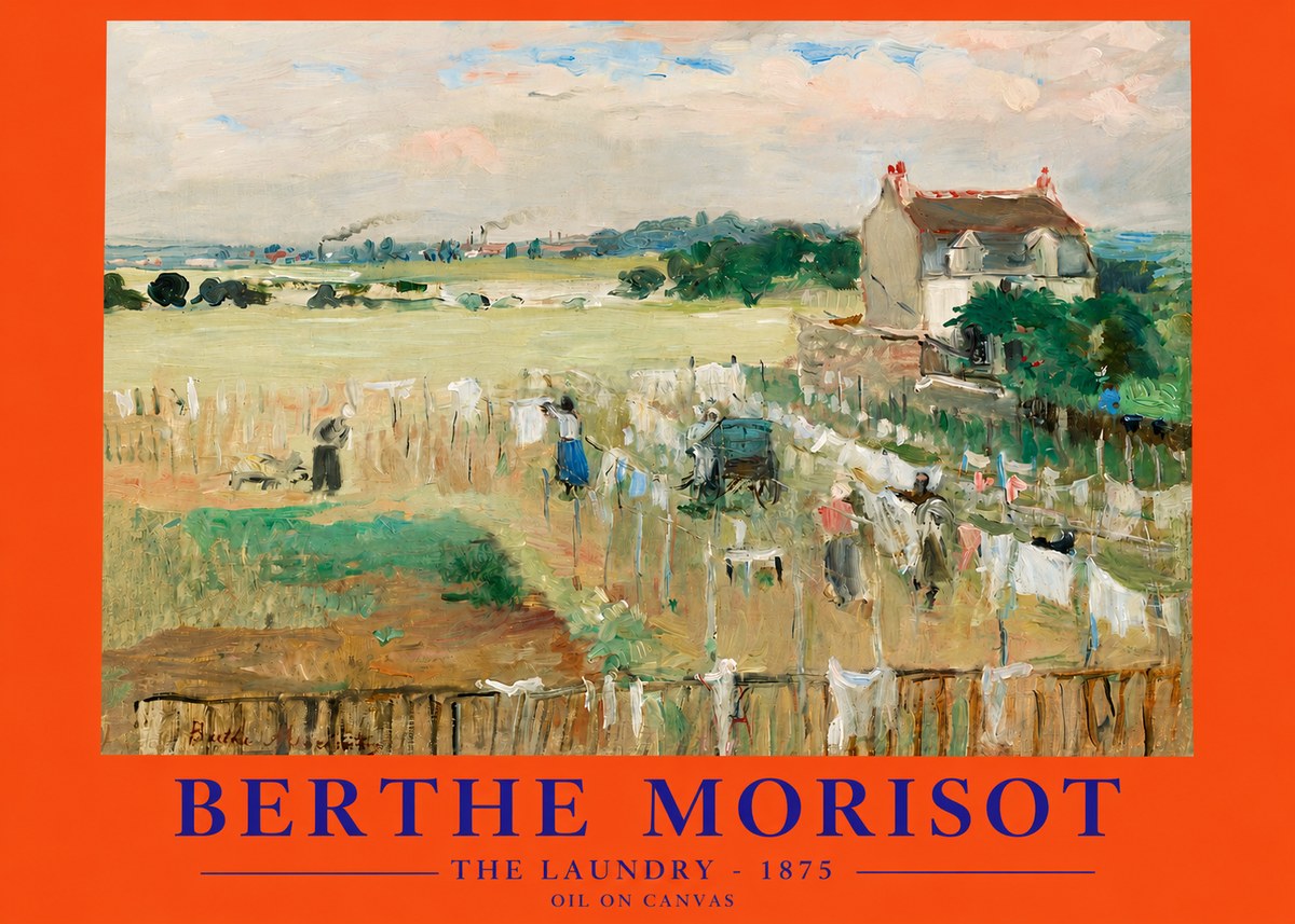 Berthe Morisot The Laundry - 1875 No3 - Affiche