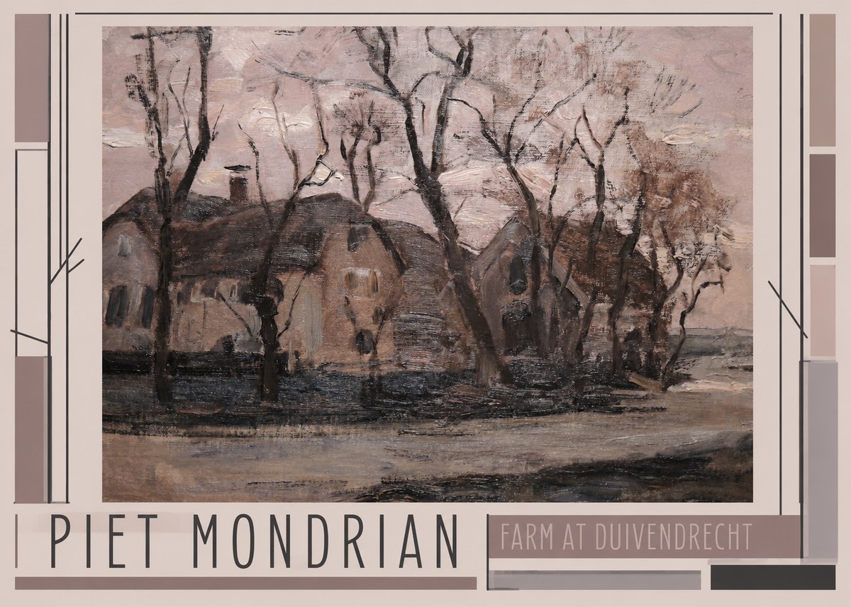 Piet Mondrian Farm at Duivendrecht No1 - Affiche