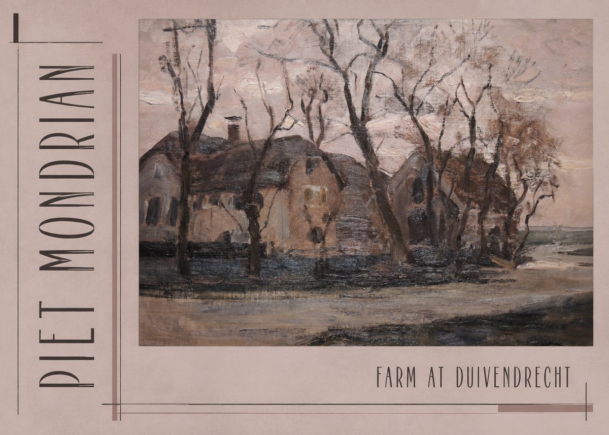 Piet Mondrian Farm at Duivendrecht No3 - Affiche