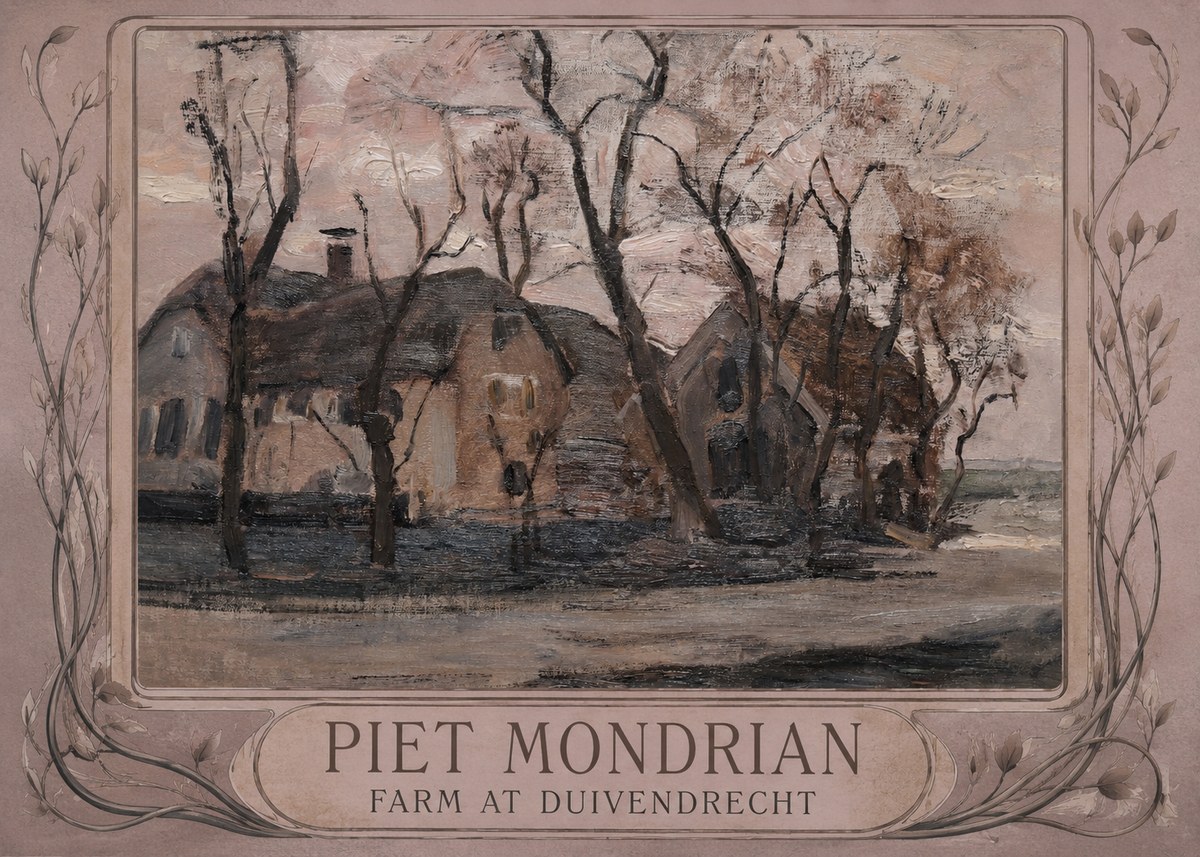 Piet Mondrian Farm at Duivendrecht No4 - Affiche