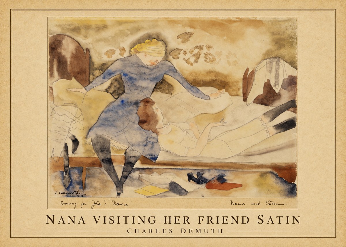 Charles Demuth Nana Visiting Her Friend Satin No1 - Affiche
