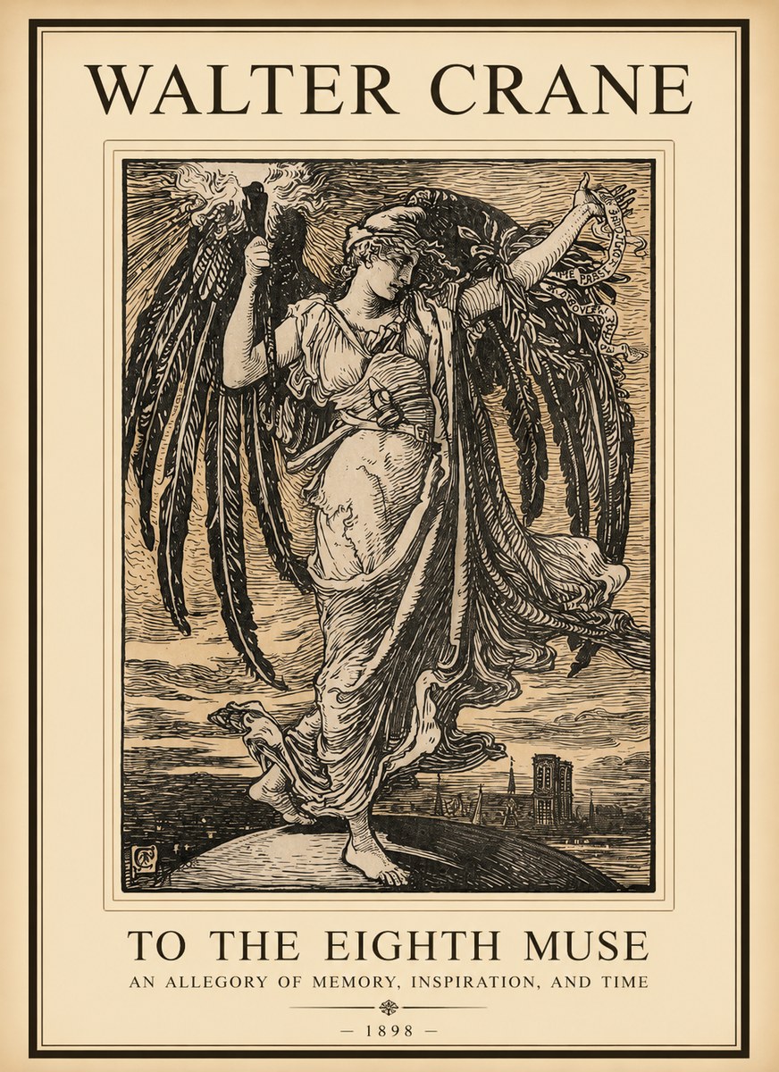 Walter Crane To the Eighth Muse No1 - Affiche
