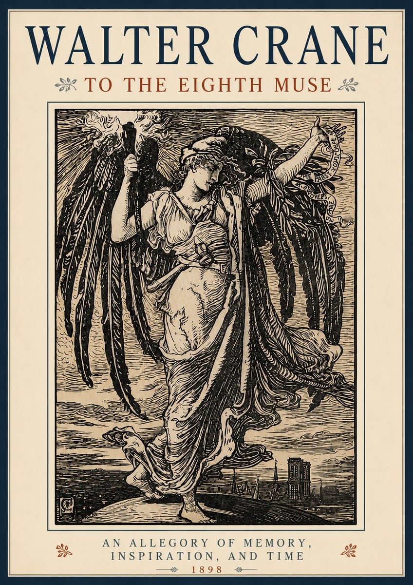 Walter Crane To the Eighth Muse No4 - Affiche
