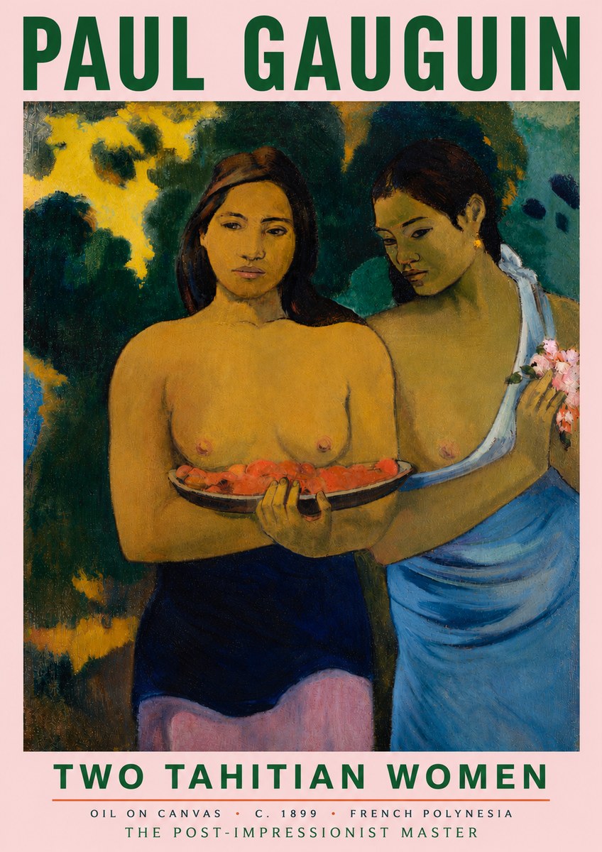 Paul Gauguin Two Tahitian Women I No5 - Affiche