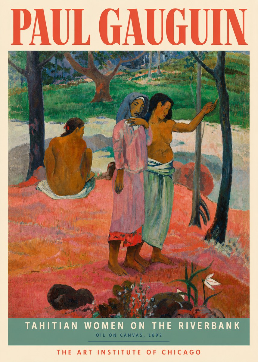 Paul Gauguin Tahitian Women on the Riverbank No3 - Affiche