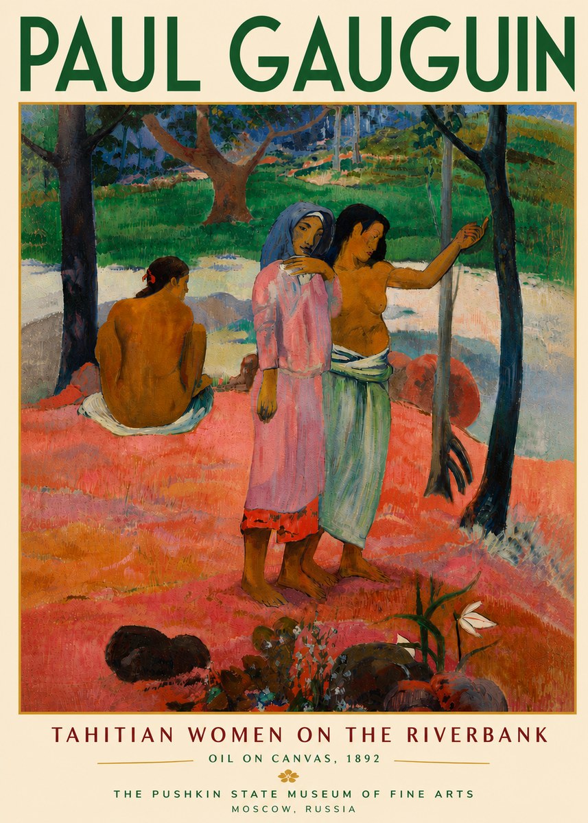 Paul Gauguin Tahitian Women on the Riverbank No6 - Affiche