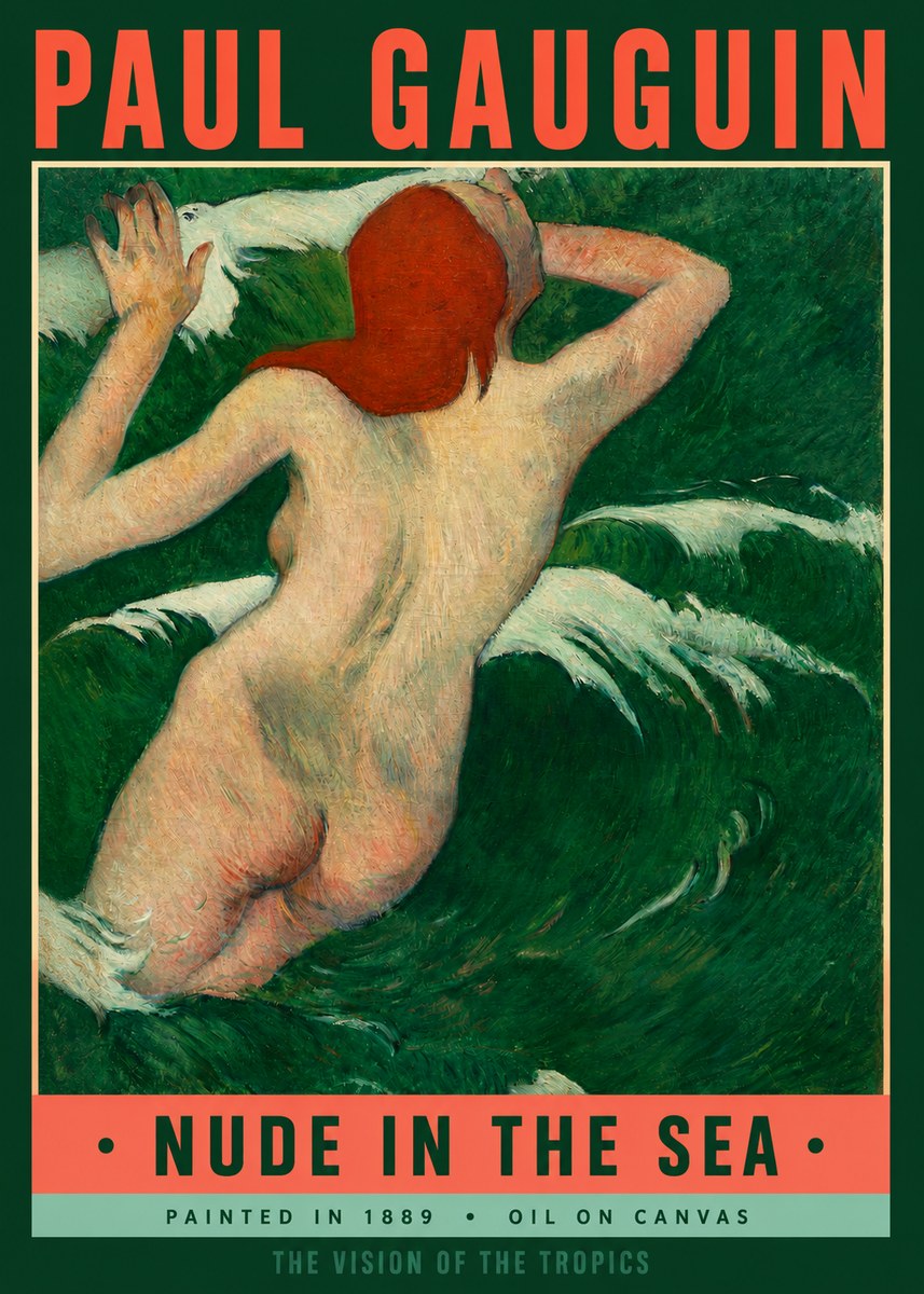 Paul Gauguin Nude in the Sea No2 - Affiche