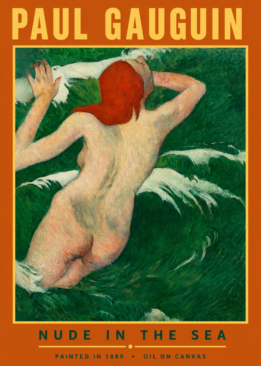 Paul Gauguin Nude in the Sea No3 - Affiche