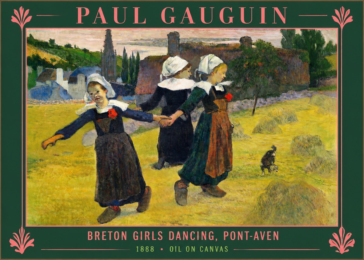Paul Gauguin Breton Girls Dancing, Pont-aven No2 - Affiche
