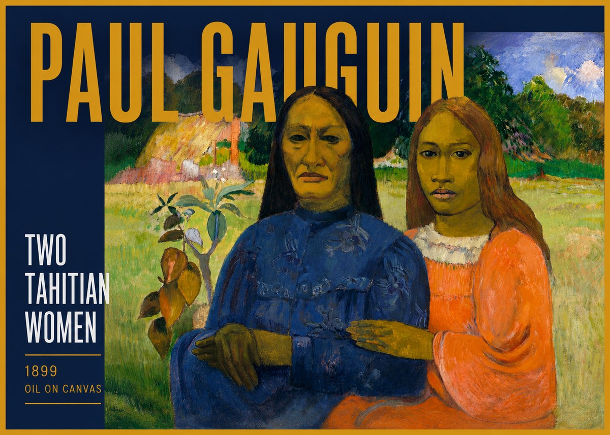Paul Gauguin Two Tahitian Women II No4 - Affiche