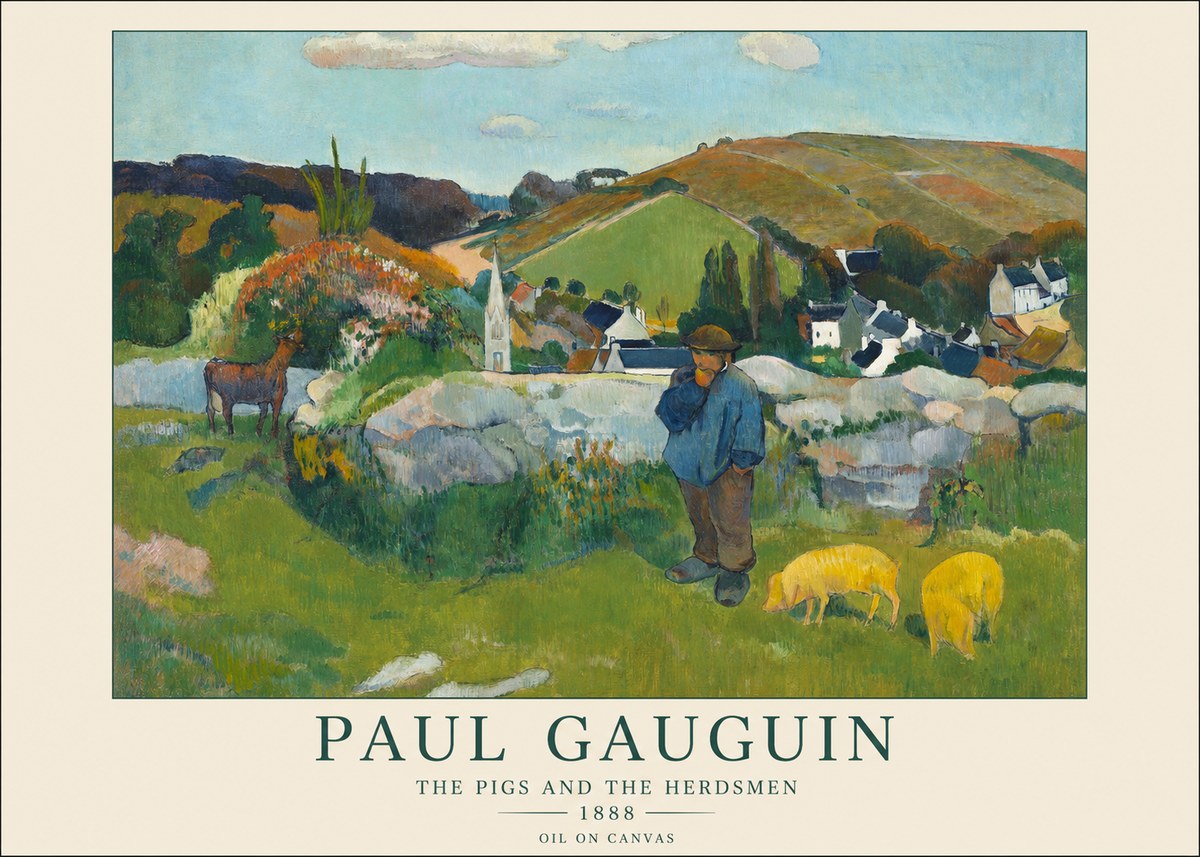 Paul Gauguin The Pigs and the Herdsmen No1 - Affiche