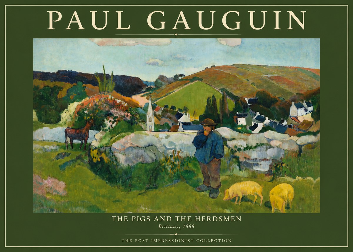 Paul Gauguin The Pigs and the Herdsmen No4 - Affiche