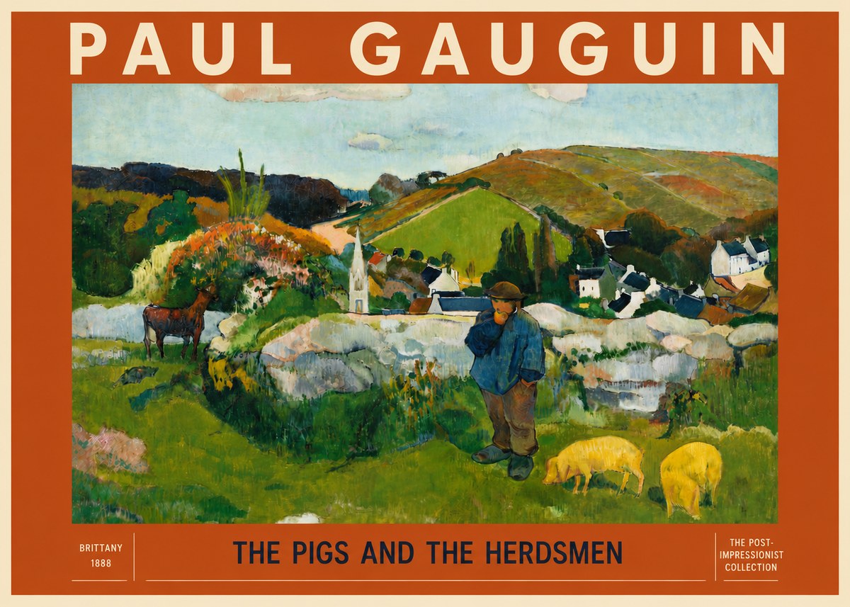Paul Gauguin The Pigs and the Herdsmen No5 - Affiche