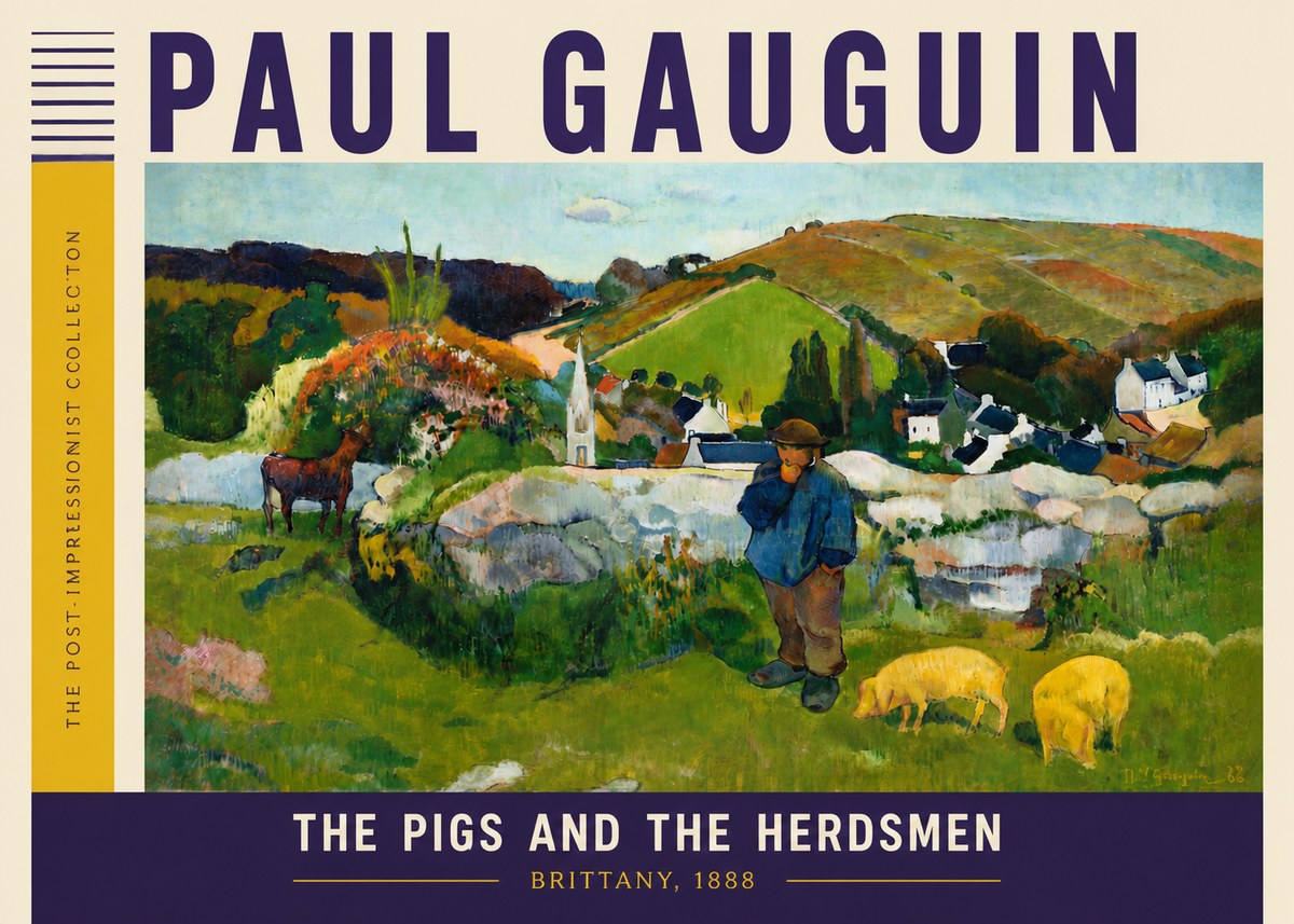 Paul Gauguin The Pigs and the Herdsmen No6 - Affiche