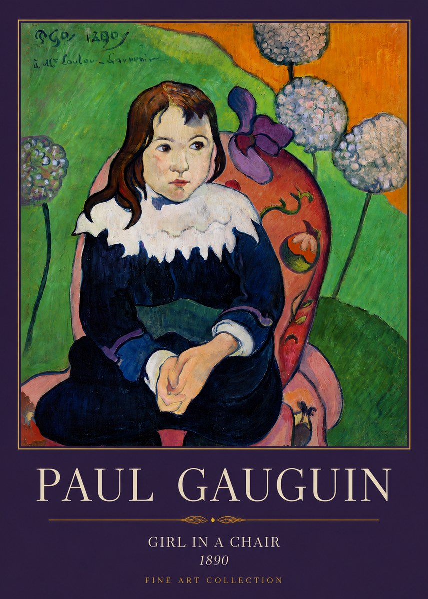 Paul Gauguin Girl in a Chair No3 - Affiche