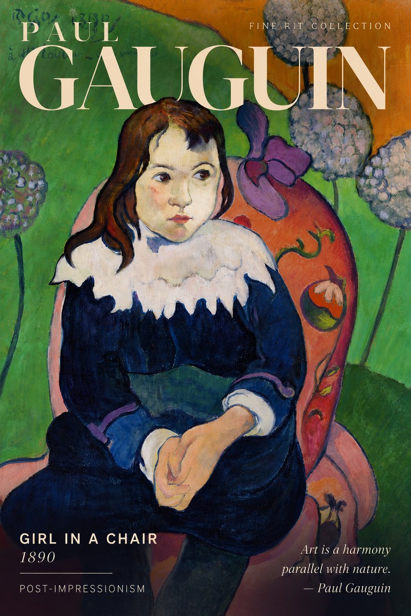 Paul Gauguin Girl in a Chair No4 - Affiche