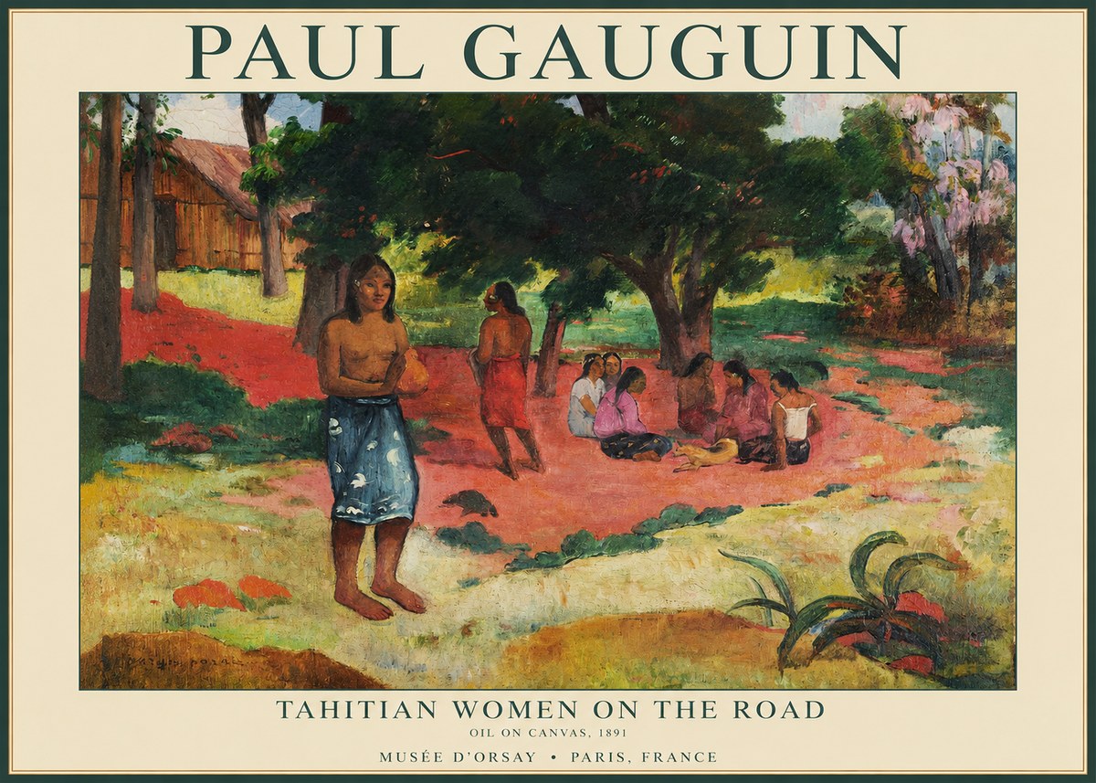 Paul Gauguin Tahitian Women on the Road No1 - Affiche