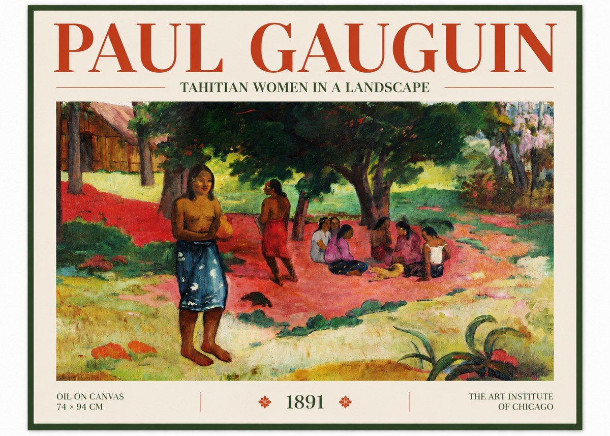 Paul Gauguin Tahitian Women on the Road No5 - Affiche