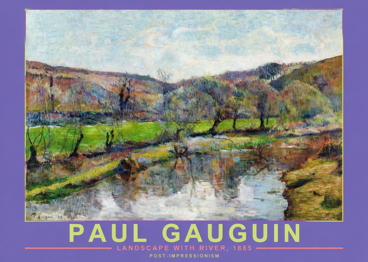 Paul Gauguin Landscape with River, 1885 No2 - Affiche