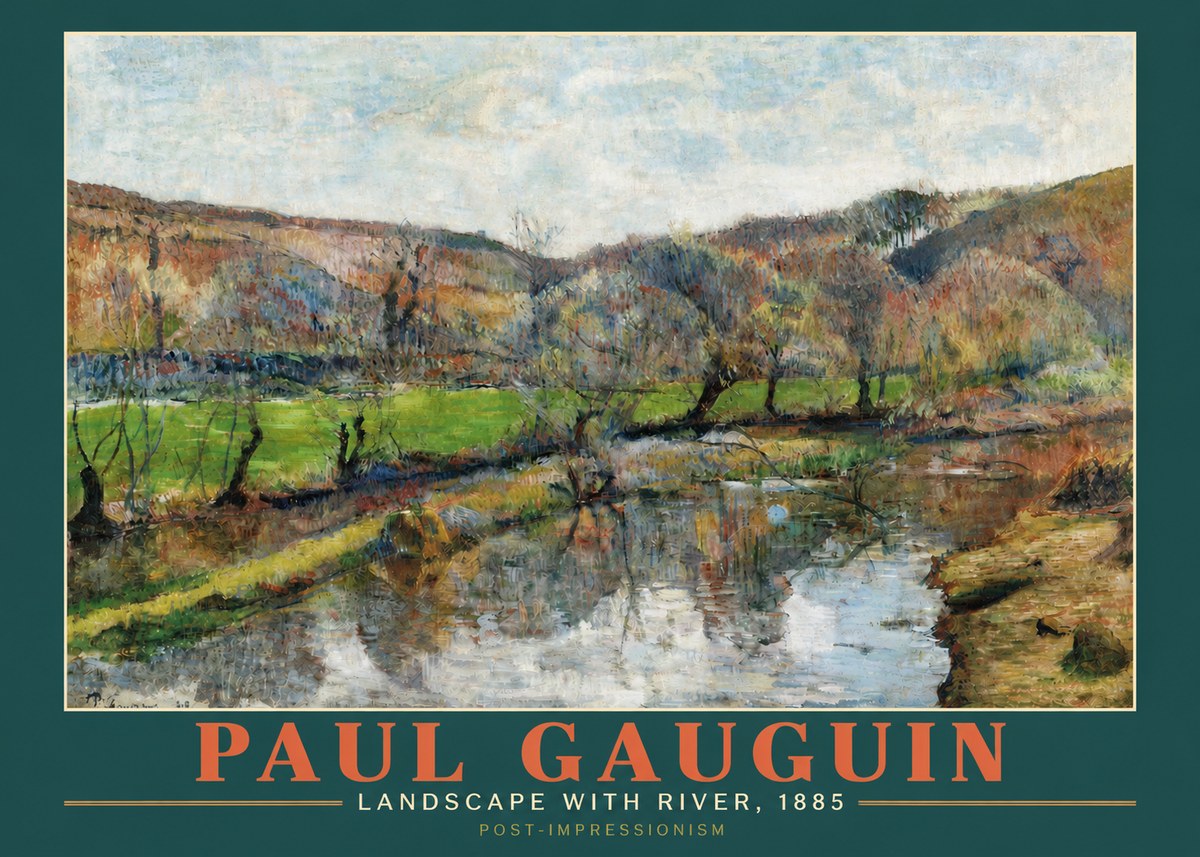 Paul Gauguin Landscape with River, 1885 No3 - Affiche