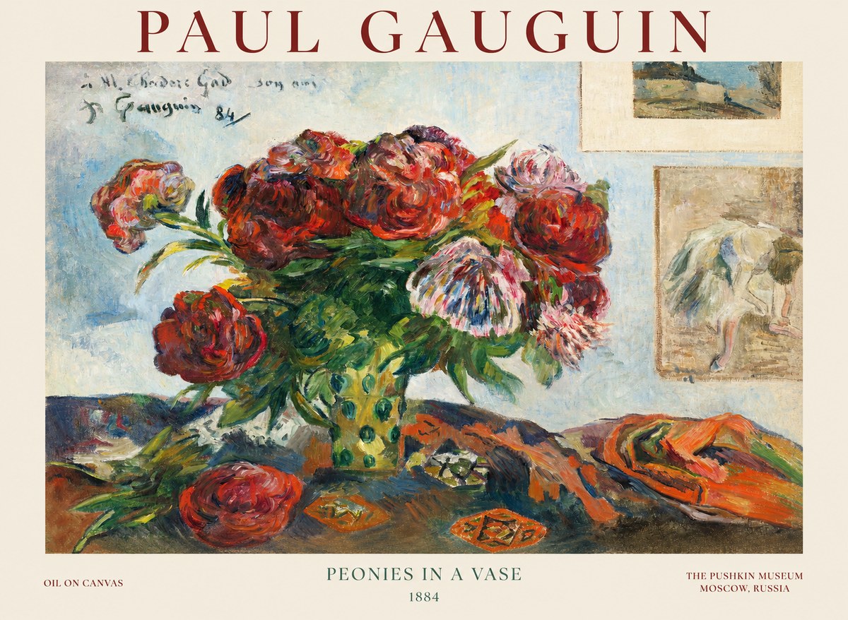 Paul Gauguin Peonies in a Vase No1 - Affiche