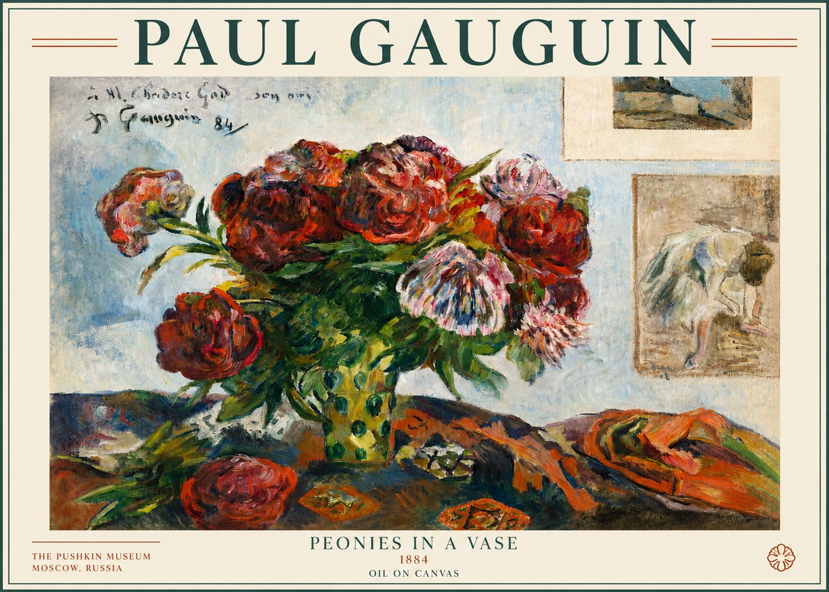 Paul Gauguin Peonies in a Vase No3 - Affiche