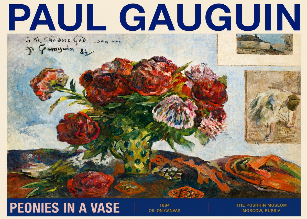 Paul Gauguin Peonies in a Vase No4 - Affiche