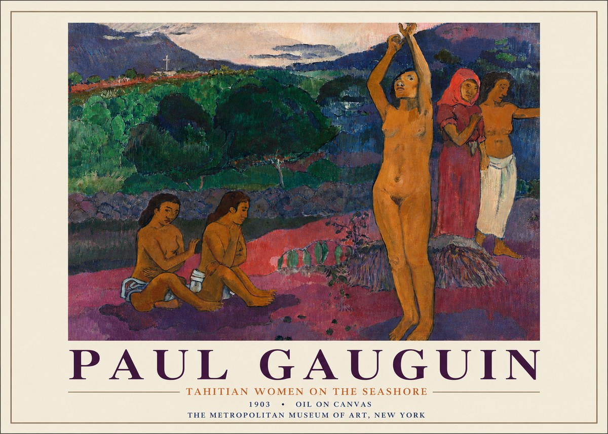 Paul Gauguin Tahitian Women on the Seashore No3 - Affiche