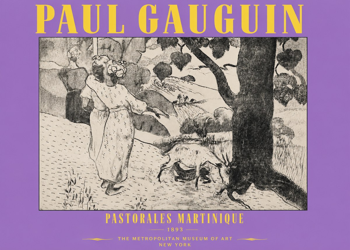 Paul Gauguin Pastorales Martinique No3 - Affiche