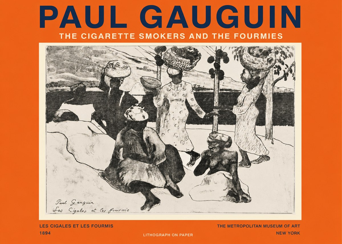 Paul Gauguin The Cigarette Smokers and the Fourmies No2 - Affiche