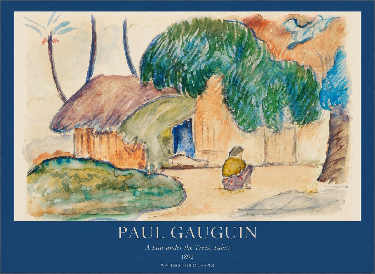 Paul Gauguin Native Hut in Tahiti No6 - Affiche