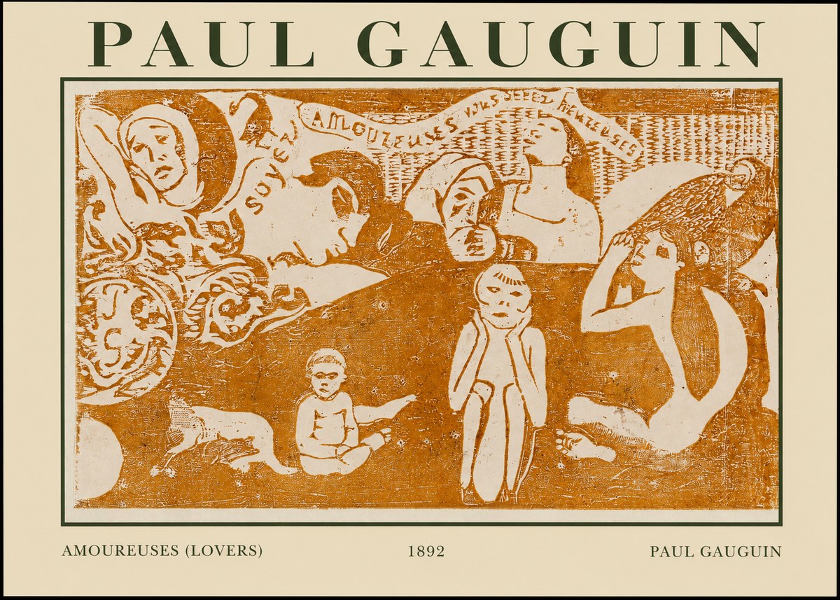 Paul Gauguin Amoureuses (Lovers) No1 - Affiche