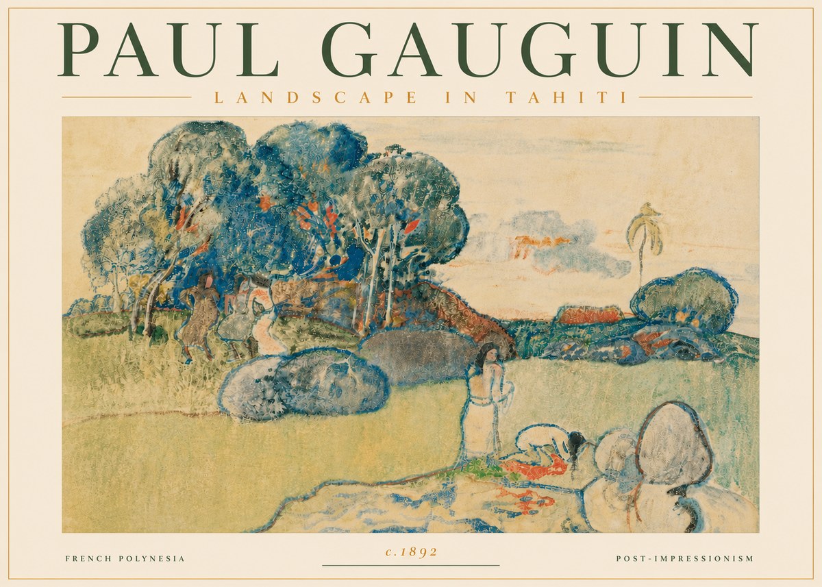 Paul Gauguin Landscape in Tahiti I No6 - Affiche