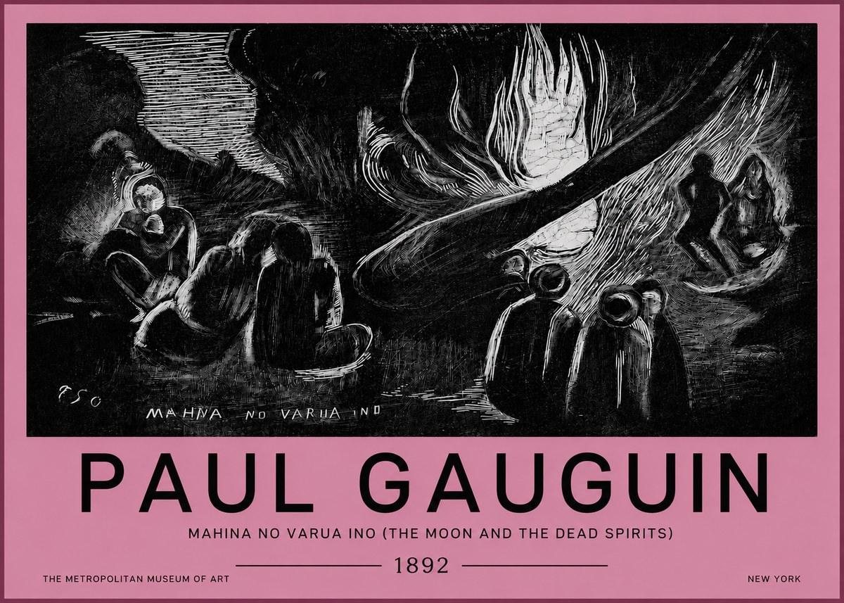 Paul Gauguin Mahina No Varua Ino (the Moon and the Dead Spirits) No4 - Affiche