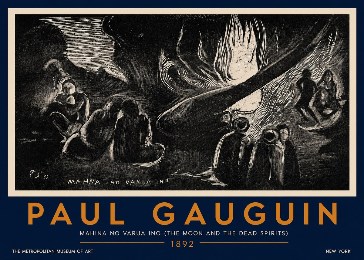 Paul Gauguin Mahina No Varua Ino (the Moon and the Dead Spirits) No5 - Affiche
