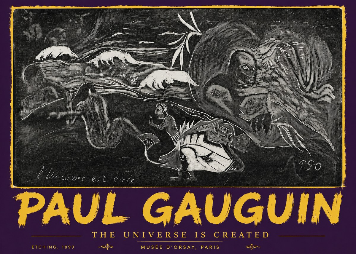 Paul Gauguin The Universe Is Created I No5 - Affiche