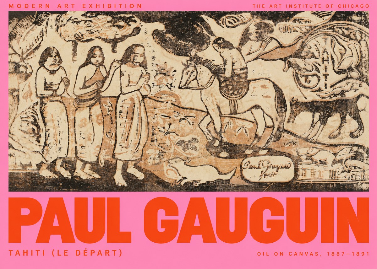 Paul Gauguin Tahitian Scene (Ia Orana Maria) No3 - Affiche