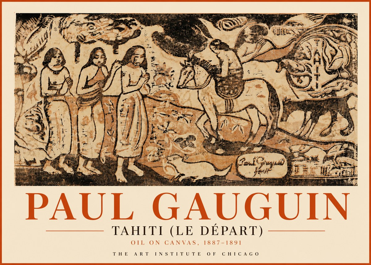 Paul Gauguin Tahitian Scene (Ia Orana Maria) No5 - Affiche
