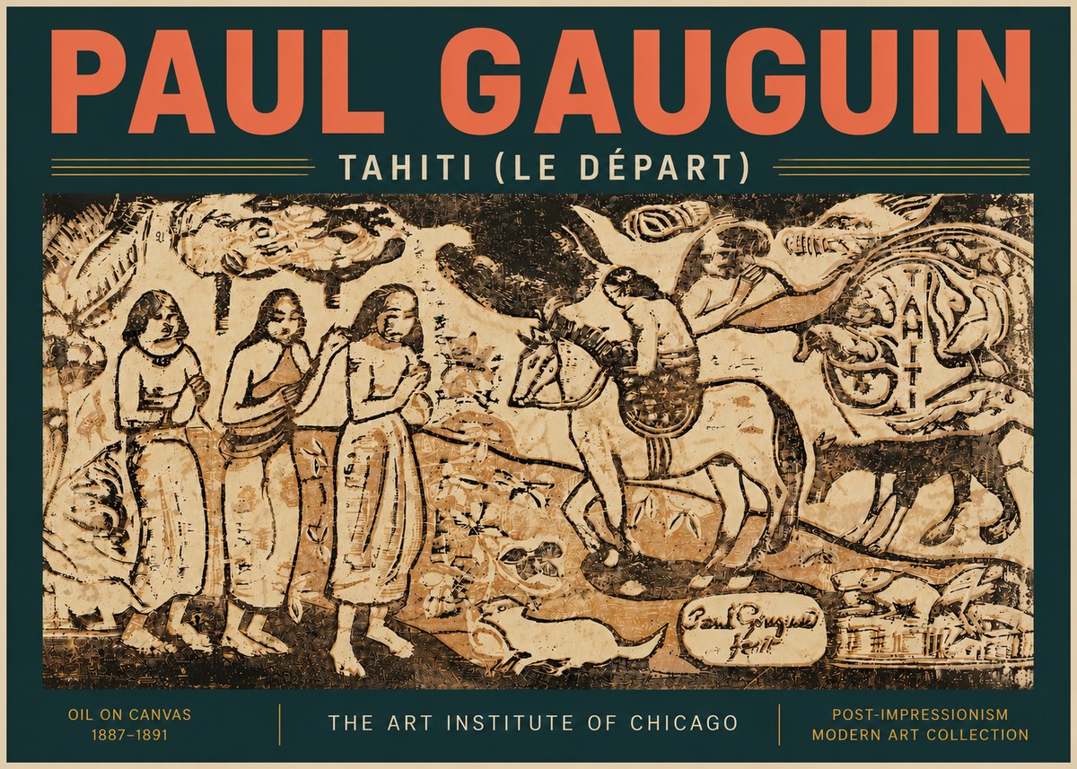 Paul Gauguin Tahitian Scene (Ia Orana Maria) No6 - Affiche