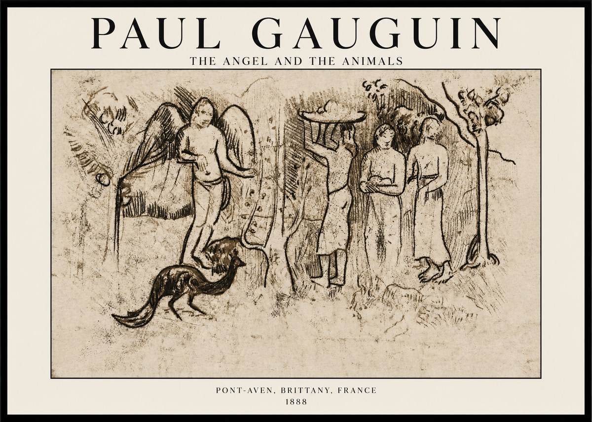 Paul Gauguin The Angel and the Animals No1 - Affiche