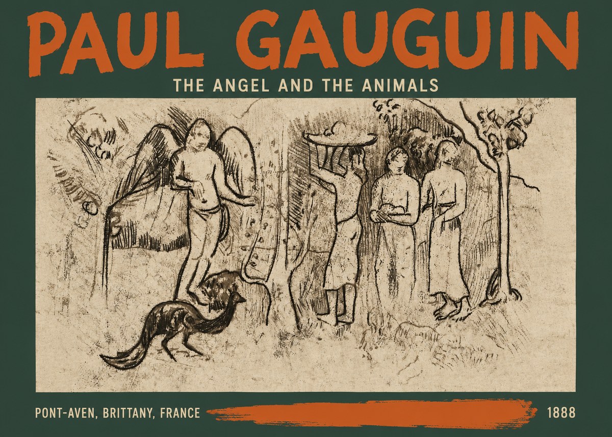 Paul Gauguin The Angel and the Animals No2 - Affiche