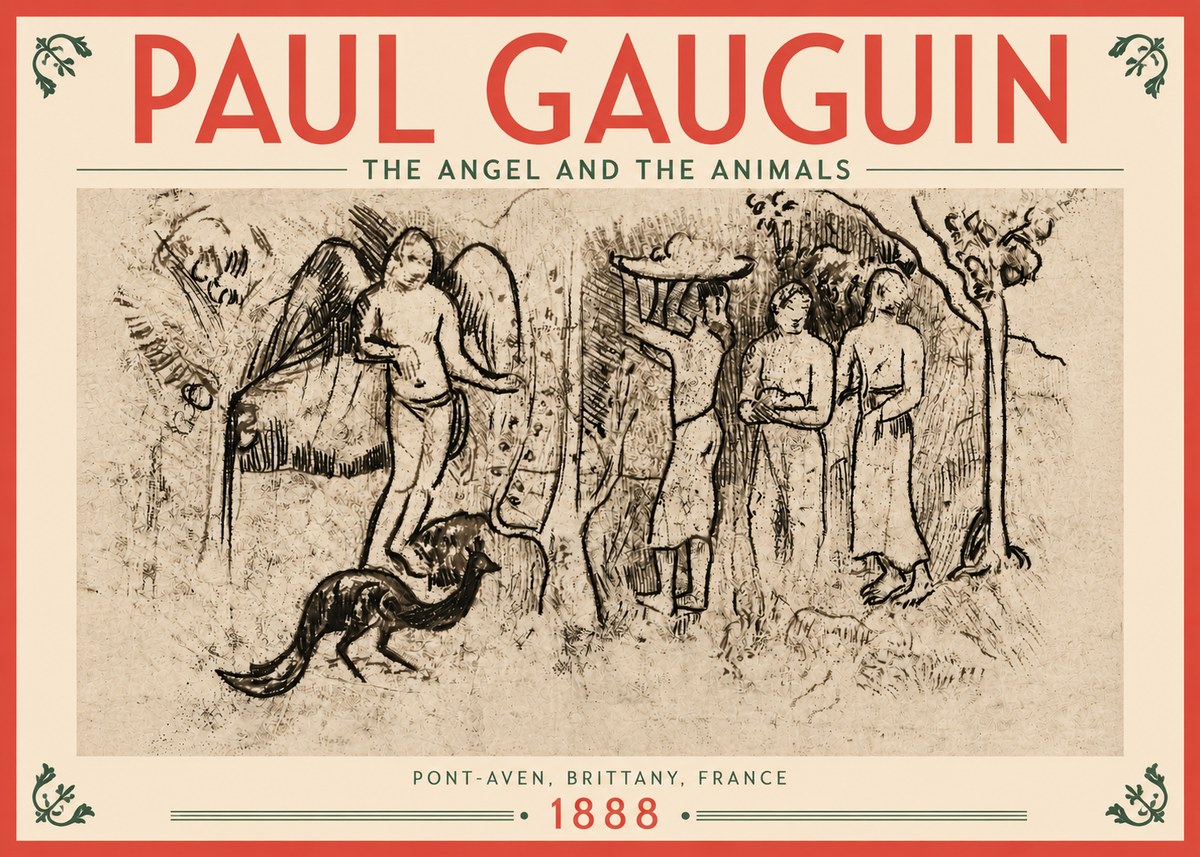 Paul Gauguin The Angel and the Animals No4 - Affiche